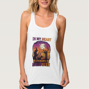 Camiseta Con Tirantes Corazón Siempre Es Halloween Bruja Caldero Árbol V