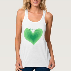 Camiseta Con Tirantes Corazón verde sabio Thunder_Cove