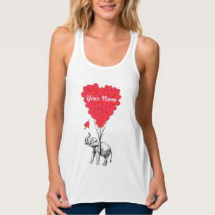 Camiseta Con Tirantes Corazones del elefante y del amor