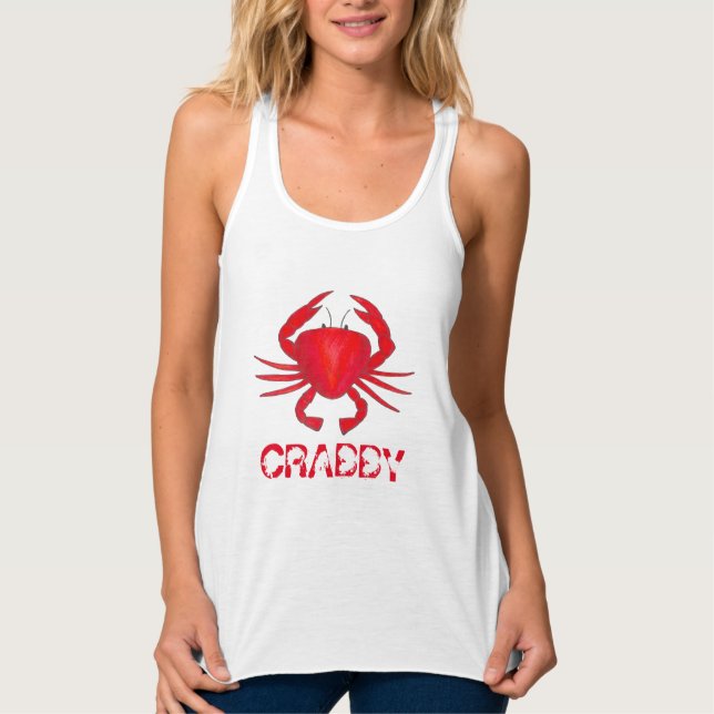 Camiseta Con Tirantes CRABBY Red Maryland Bay Crab Seafood Beach (Anverso)