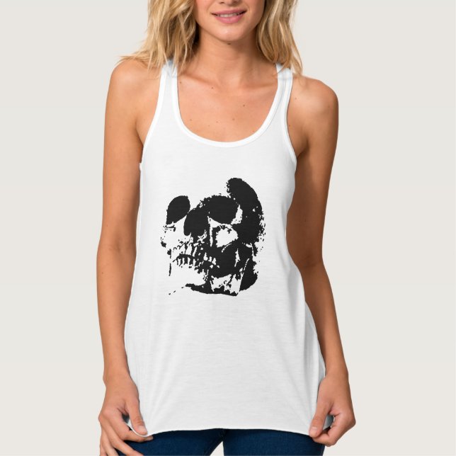 Camiseta Con Tirantes Cráneo de arte pop (Anverso)