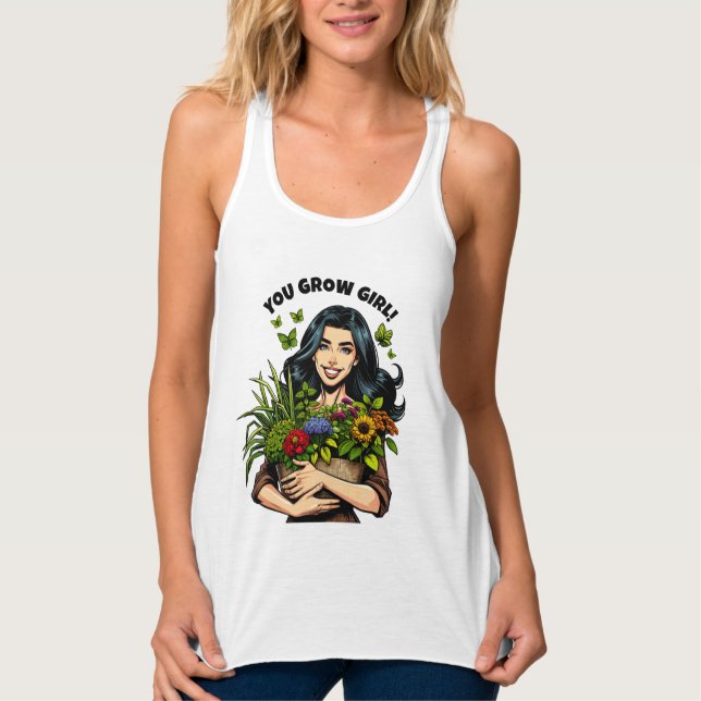 Camiseta Con Tirantes Creces Chica | Divertidos amantes de las plantas r (Anverso)