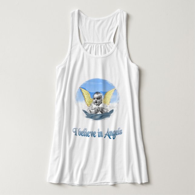 Camiseta Con Tirantes Creo en los ángeles (Diseño del anverso)