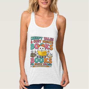 Camiseta Con Tirantes Cuentos espeluznantes de fantasmas leyendo telarañ
