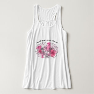 Camiseta Con Tirantes cuida tu propio útero (flores rosas)