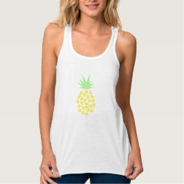 Camiseta Con Tirantes Cuidada piña tropical amarilla y verde limón