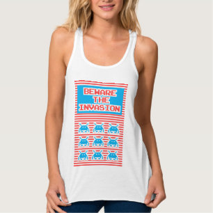 Camiseta Con Tirantes Cuidado con la invasión, arcade,