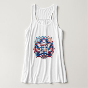 Camiseta Con Tirantes Cumpleaños Patriótico del 4 de Julio de 250 años
