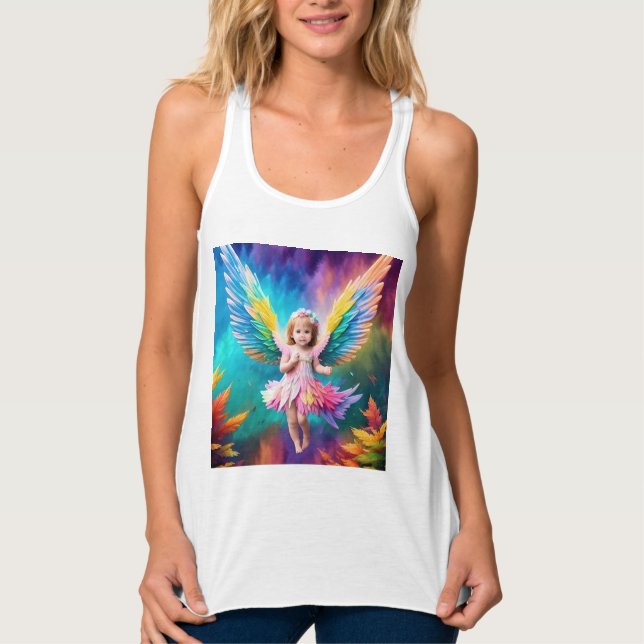 Camiseta Con Tirantes Cute Baby Angel Wings Art-38424 (Anverso)