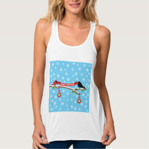 Camiseta Con Tirantes Cute Blackbird Y Cardenal En Sucursal - MERRY XMAS