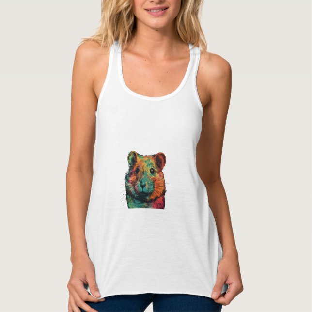 Camiseta Con Tirantes cute colour full hamster art design  (Anverso)