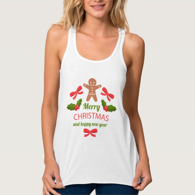 Camiseta Con Tirantes Cute Gingerbread Christmas Racerback Tank USA (Anverso)