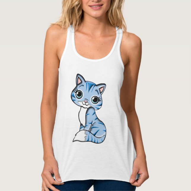 Camiseta Con Tirantes Cute Meow (Anverso)