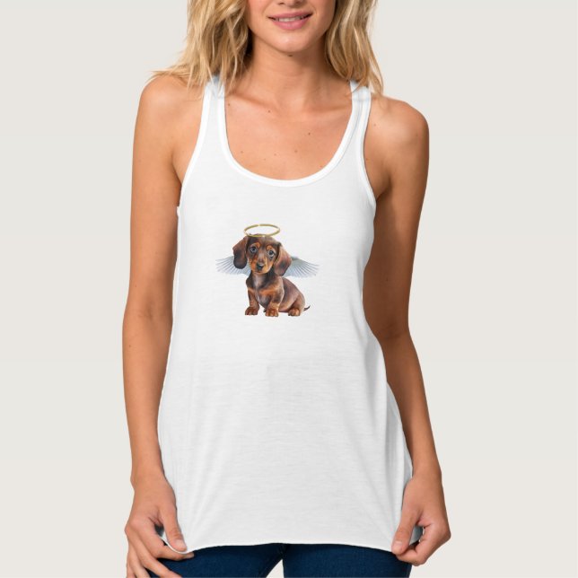 Camiseta Con Tirantes Dachshund Angel Puppy (Anverso)