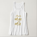 Camiseta Con Tirantes De Miss a Sra. Bridal Shower Fiesta Relieve metali<br><div class="desc">De Miss a Sra. Bridal Shower Relieve metalizado dorado Script White T-Shirt para una ducha de novia moderna y elegante.</div>