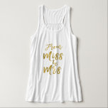 Camiseta Con Tirantes De Miss a Sra. Bridal Shower Fiesta Relieve metali<br><div class="desc">De Miss a Sra. Bridal Shower Relieve metalizado dorado Script White T-Shirt para una ducha de novia moderna y elegante.</div>