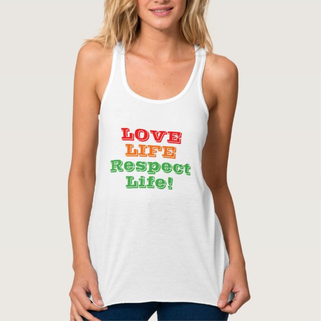 Camiseta Con Tirantes Declaración colorida de Love Life Women (Anverso)