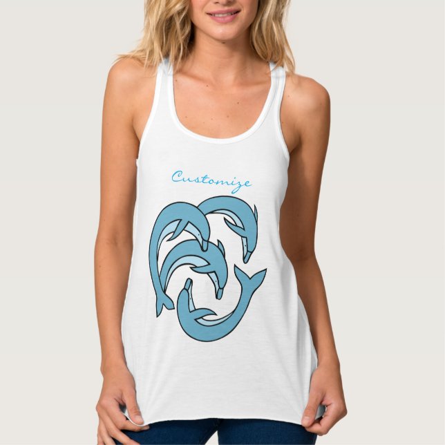 Camiseta Con Tirantes Delfines azules circulando en círculos Thunder_Cov (Anverso)