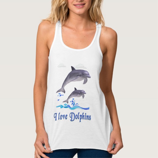 Camiseta Con Tirantes Delfines mujeres vestidas de tela (Anverso)