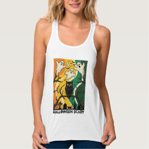 Camiseta Con Tirantes Día de las Brujas Búhos Negros Espeluznantes Cemen