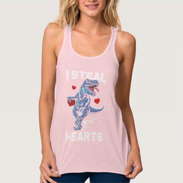 Camiseta Con Tirantes Día de San Valentín Hearts Boy Trex Lover (Anverso)