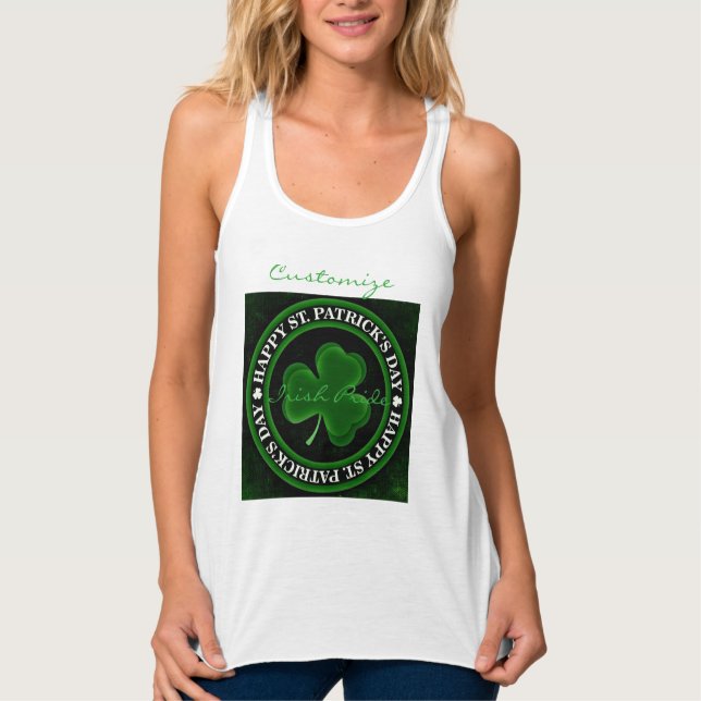 Camiseta Con Tirantes Día del Shamrock verde St Patrick (Anverso)