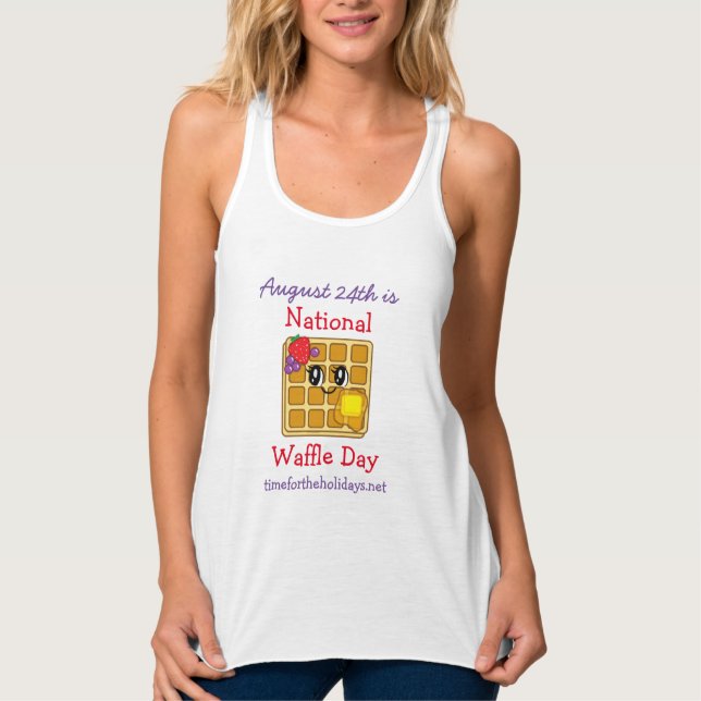 Camiseta Con Tirantes Día Nacional del Waffle 24 de Agosto Festividad de (Anverso)