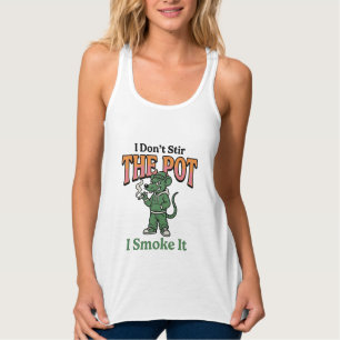 Camiseta Con Tirantes Dibujo de grabado vintage de cita de maceta de rat