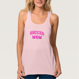 Camiseta Con Tirantes Dibujo de Mamá de Fútbol y Texto Todo Rosa