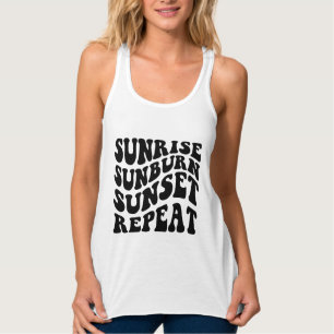 Camiseta Con Tirantes Dicho de Verano, Amanecer Quemadura de Sol Puesta
