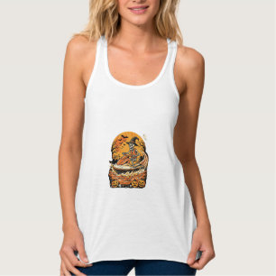 Camiseta Con Tirantes Diseño de calavera de bruja de calabaza de Hallowe