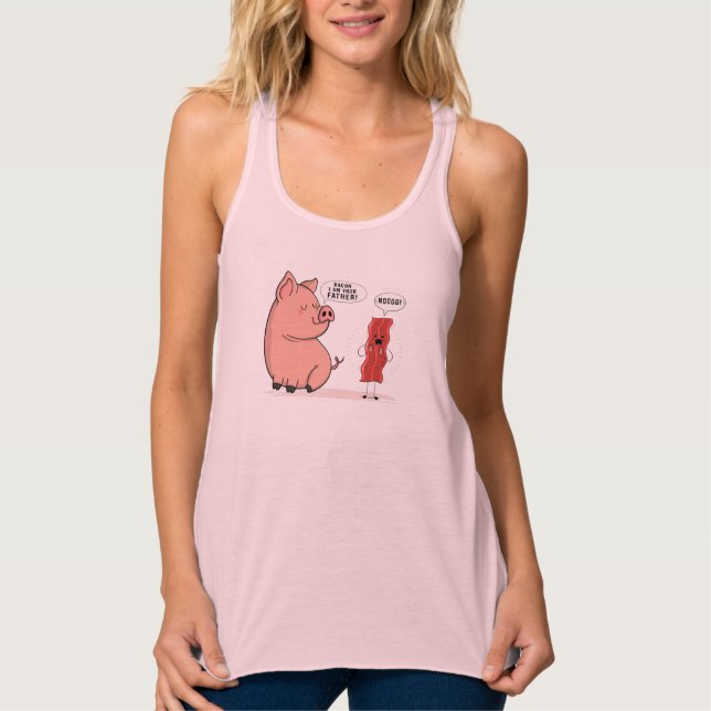 Camiseta Con Tirantes Diseño de cerdos de cerdos de Chiste Bacon Dad (Anverso)