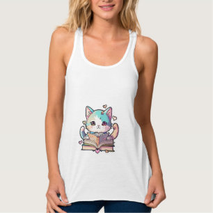 Camiseta Con Tirantes diseño de gato bonito