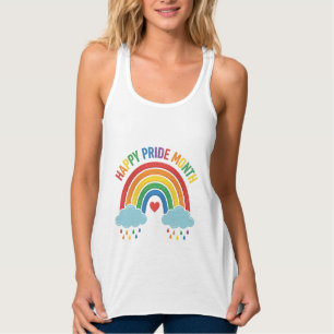 Camiseta Con Tirantes Diseño de grabado vintage de arcoíris del mes del