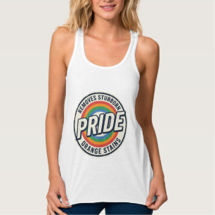 Camiseta Con Tirantes Diseño de insignia de arcoíris de protesta de orgu