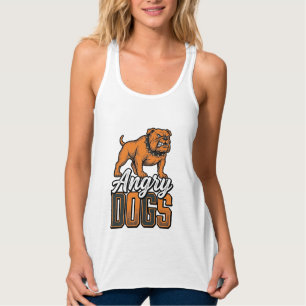 Camiseta Con Tirantes Diseño de tipografía de bulldog vintage Angry Dogs
