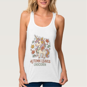 Camiseta Con Tirantes Diseño gráfico de merch de unicornio de hojas de o
