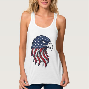Camiseta Con Tirantes Diseño vectorial de bandera de águila patriótica p