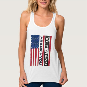 Camiseta Con Tirantes Diseño vectorial de bandera desgastada Agradecimie