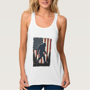 Camiseta Con Tirantes diseño vectorial de bosque de bandera americana Bi