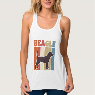 Camiseta Con Tirantes Diseño vectorial de franja retro de perro Beagle v
