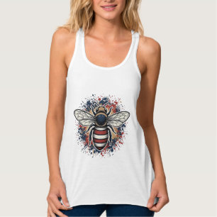 Camiseta Con Tirantes Diseño vectorial de grabado vintage de abeja patri