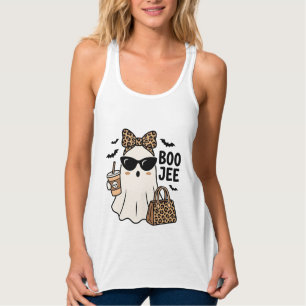 Camiseta Con Tirantes Diseño Vectorial de Lazo de Leopardo de Fantasma B