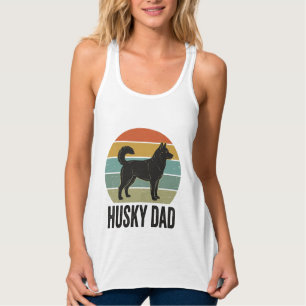 Camiseta Con Tirantes Diseño vectorial de perro retro Husky papá vintage
