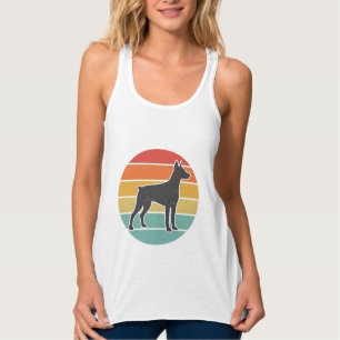 Camiseta Con Tirantes Diseño vectorial de silueta de perro vintage al at