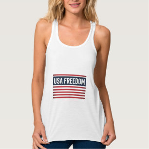 Camiseta Con Tirantes diseño vectorial estilo bandera patriótica liberta