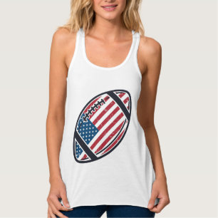 Camiseta Con Tirantes Diseño vectorial vintage de fútbol americano patri