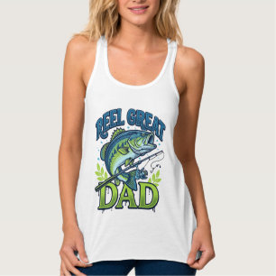 Camiseta Con Tirantes Diseño vectorial vintage de pesca de lubina gran p