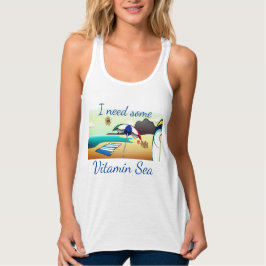 Camiseta Con Tirantes Divertida Playa "Necesito Un Poco De Vitamina."