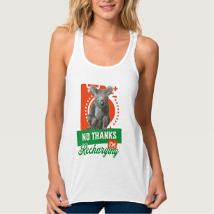 Camiseta Con Tirantes Divertido Koala Introvertido Recargando Estado de 
